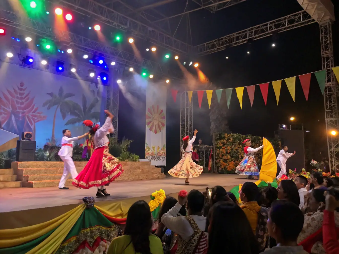 A dynamic image of adults participating in a cultural dance workshop, highlighting cultural expression and community engagement.